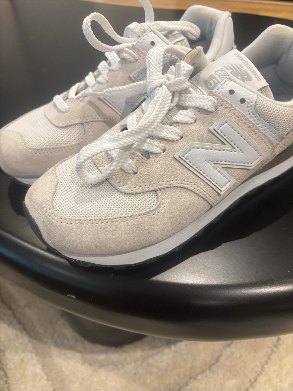 New Balance Women's Athletic Sneakers in Light Beige and White